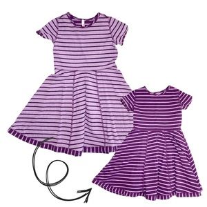 Hanna Andersson purple stripe reversible dress